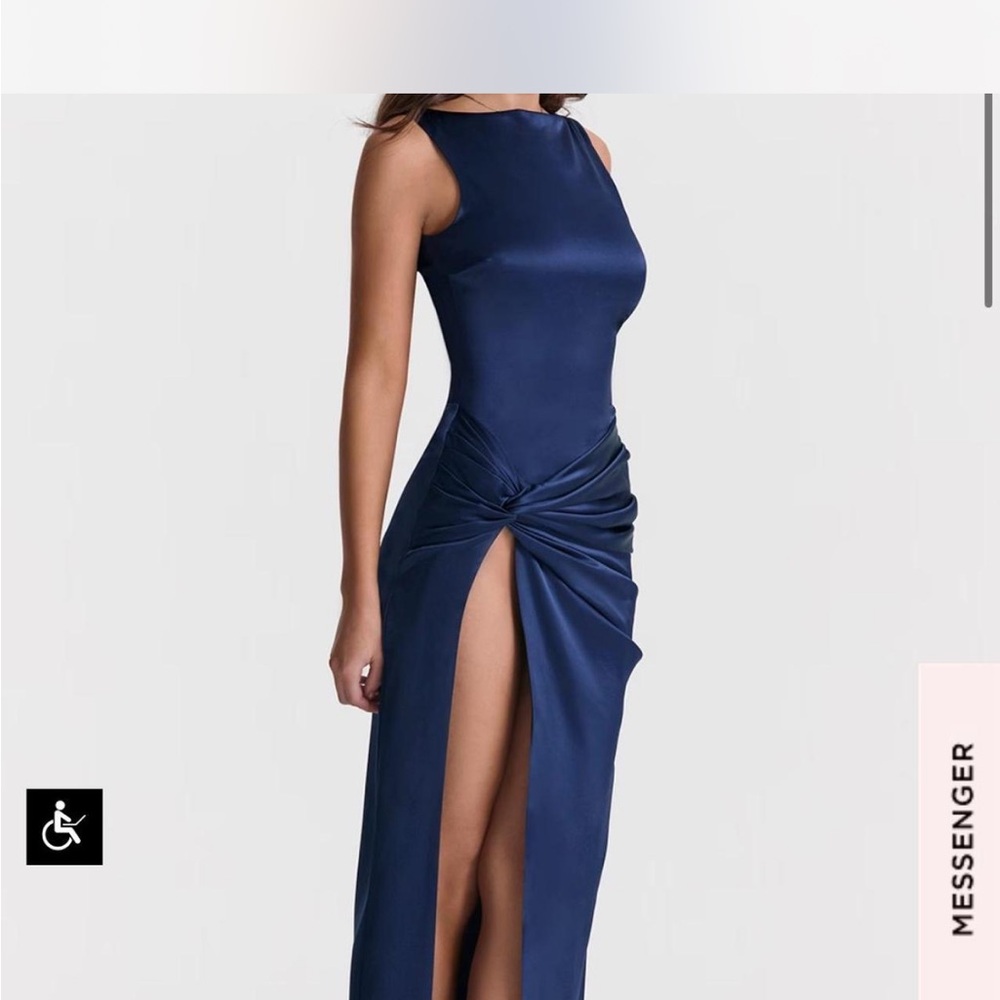 House of CB Midnight Blue Backless Gown